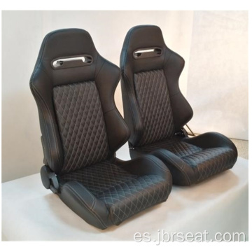 Asiento deportivo de PVC negro para uso en automóvil, asiento deportivo